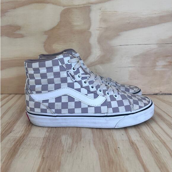 Vans Off The Wall -Sk8-Hi Tapered Checkerboard -Sneakers -Gray/White -Women's -7 - Picture 1 of 9